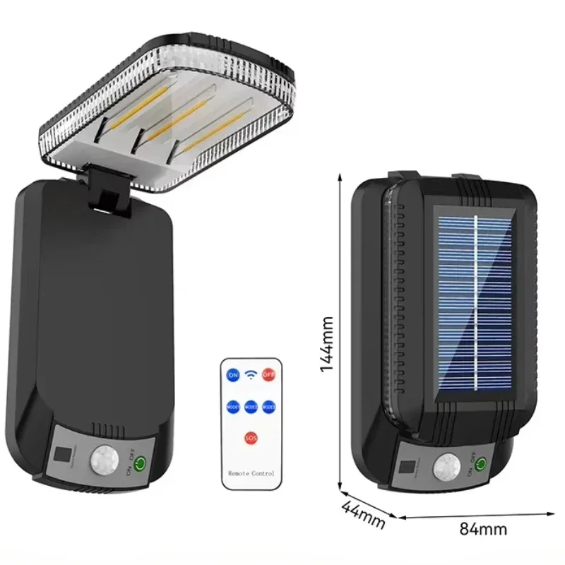 Opvouwbare led-wandlamp op zonne-energie, waterdichte spotlamp met afstandsbediening, pir-bewegingssensor, wandlamp op zonne-energie: Oranje