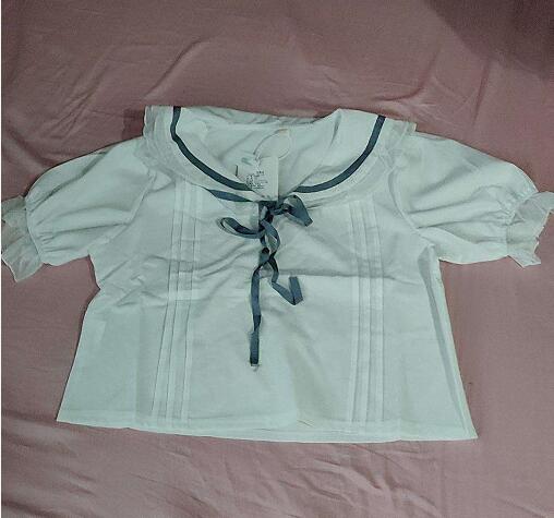 Vestido a cuadros estilo Lolita clásico para niños de 12 a 14 años, uniforme de Escuela Japonesa, ropa JK, Disfraces para: Shirt Tops Only / L