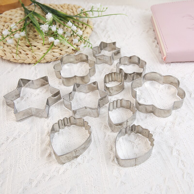 3Pc 4Pc Biscuit Cutter Mold Rvs Cookie Cutters Diy Cartoon Fondant Gebak Mold Voor Keuken Bakken Accessoires