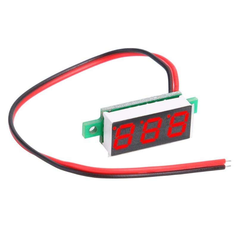 0.28 inch Small Digital Direct Voltage Gauge Head Adjustable 2 Line DC4-30V: Black