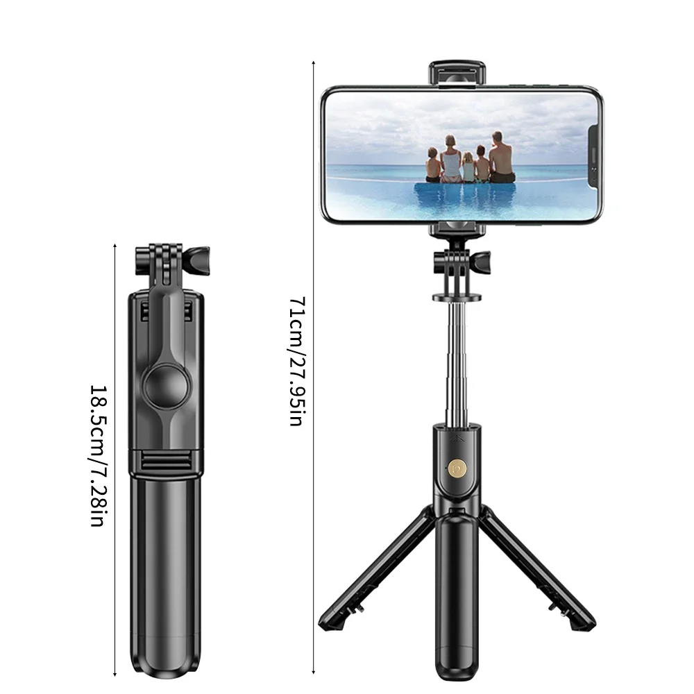 Bluetooth Selfie Stick Draadloos 360° draaibaar statief Afstandsbediening Sluiter Invullicht Multifunctionele intrekbare standaard