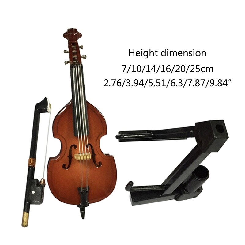 Bass Guitar Replica Mini Model Dollhouse Decorations Kids Replica Ornament T4MF