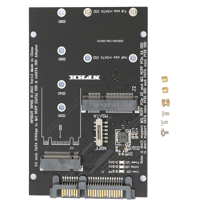 Adaptador NGFF MSATA SSD a SATA 3,0, tarjeta convertidora 2 en 1 para PC y portátil: Default Title