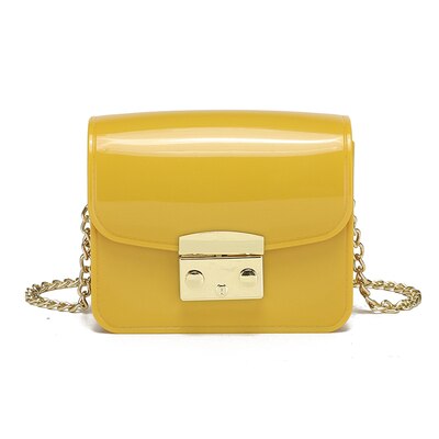 Colorful Summer Girls Mini PVC Jelly Purse Fit for Both Adult and Children Women Cross Body Chain Bags Baby: yellow