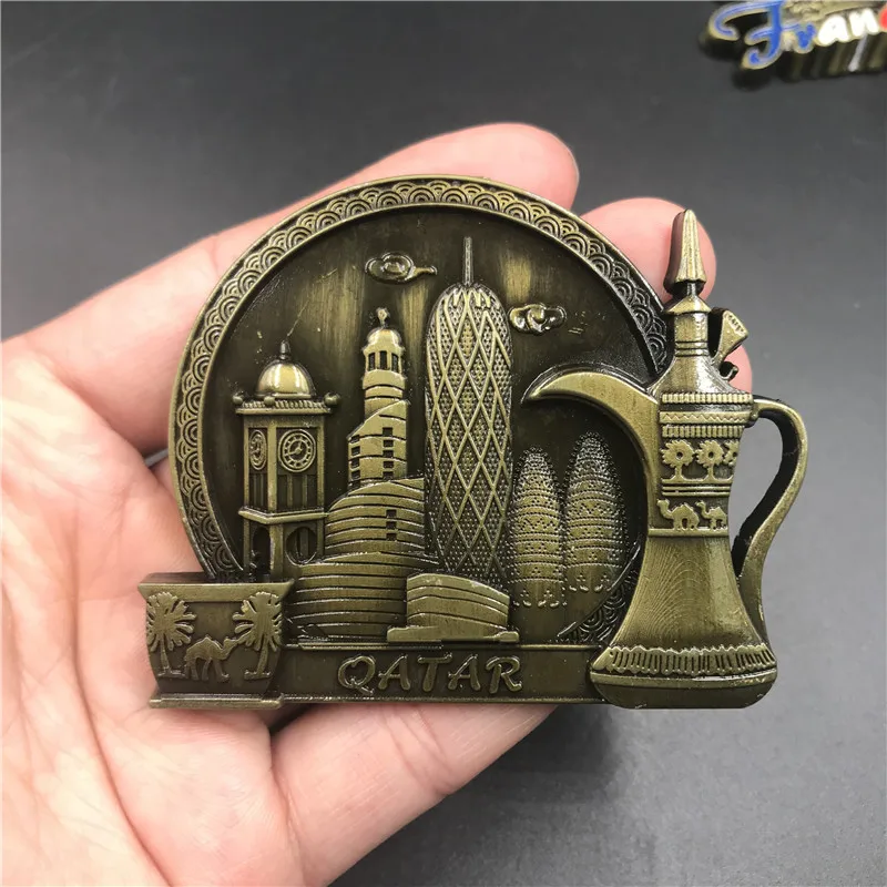 Reino Unido Italia Roma Notre Dame De París Francia Estados Unidos Qatar imán magnético de Metal para nevera Pizza Torre inclinada магнит: Gris claro