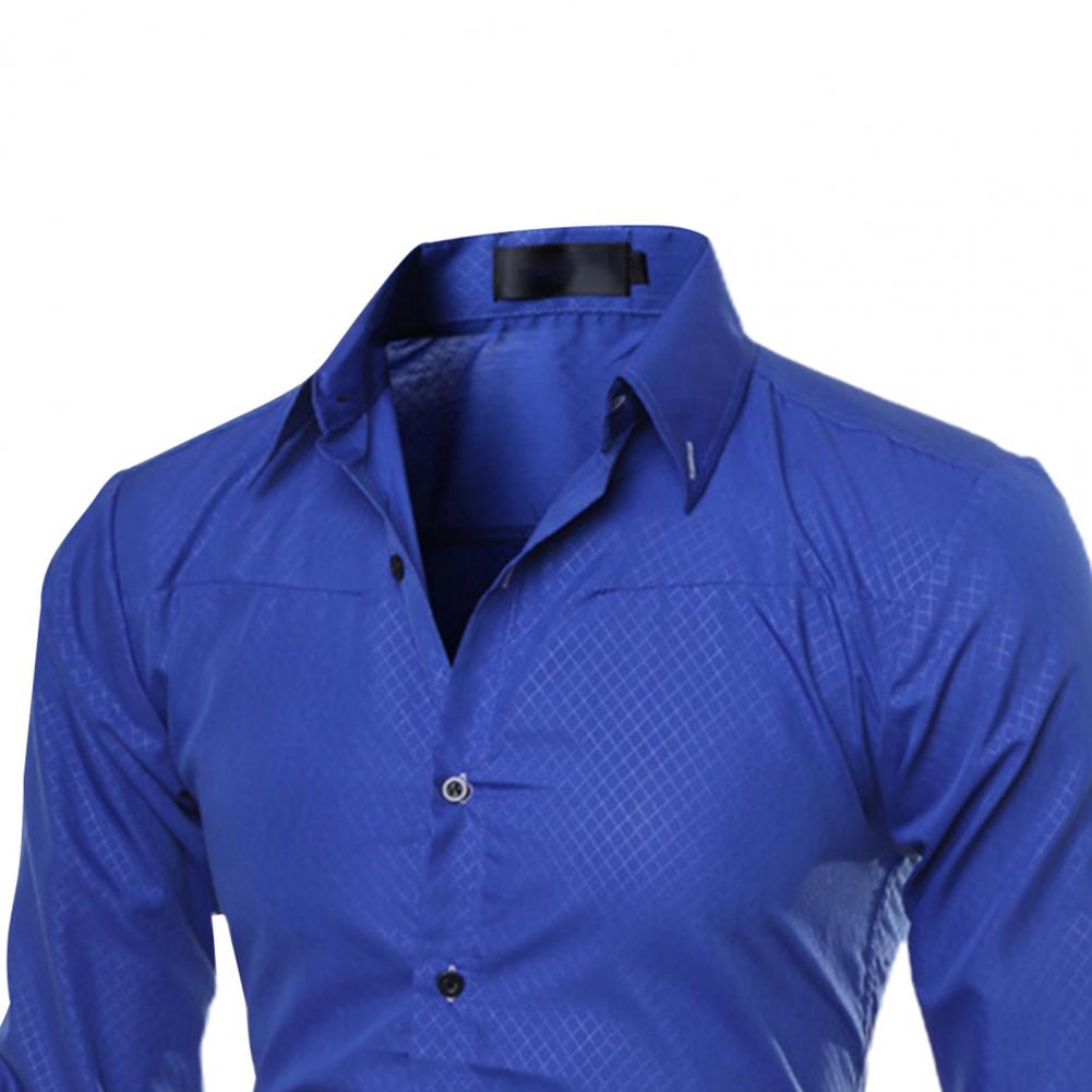 Camisas de negocios informales de talla grande para hombre, camisas de manga larga de poliéster transpirables, ajustadas, novedad de primavera,