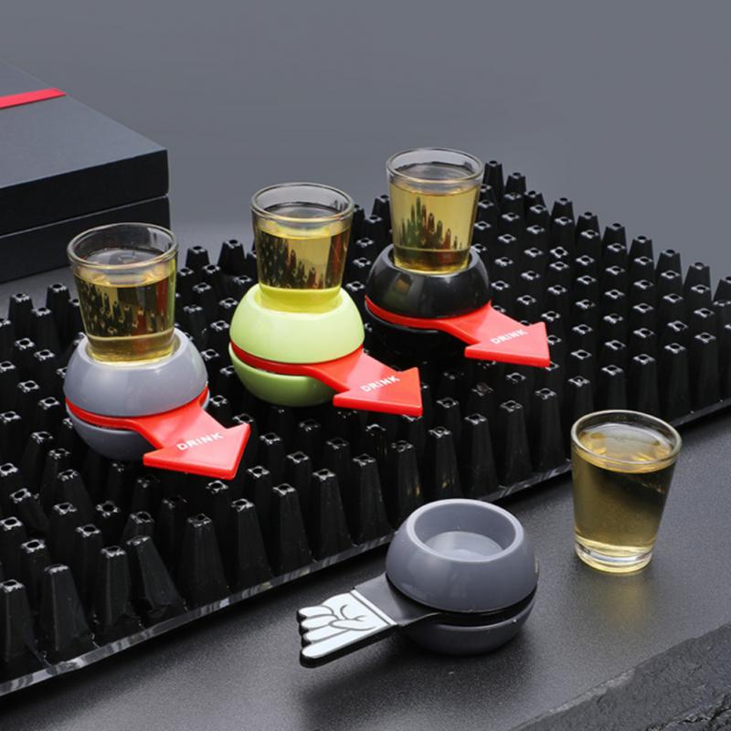 pekeren skudd spinner selskapsspill snurre rundt drikkespill glasskoppsett roterbar pil øl vin brettspill bord underholdning