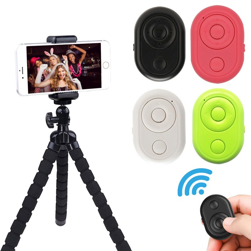 Portátil mando con Control remoto-botón temporizador conveniente disparador Selfie Bluetooth para teléfono anillo de luz trípode tomando fotos