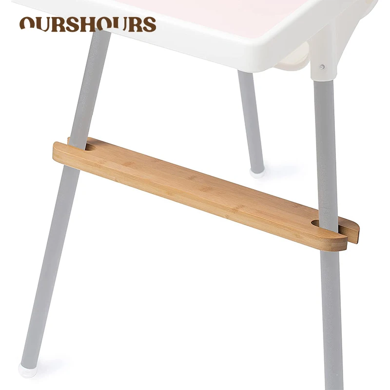 Poggiapiedi Sedia Alta bambino - Legno Bambù Naturale - Accessorio Stabile Antiscivolo - Poggiapiedi Seggiolone