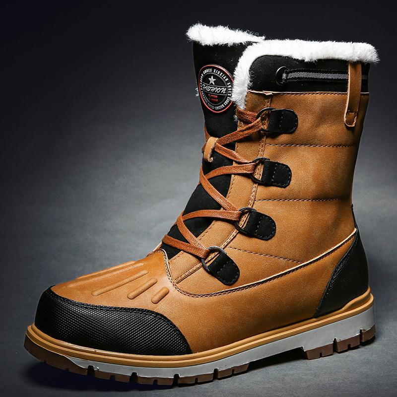 hiver avec des bottes de neige en fourrure pour hommes baskets chaussures hommes décontracté imperméable cheville-30 degrés Celsius bottes chaudes: brown / 11