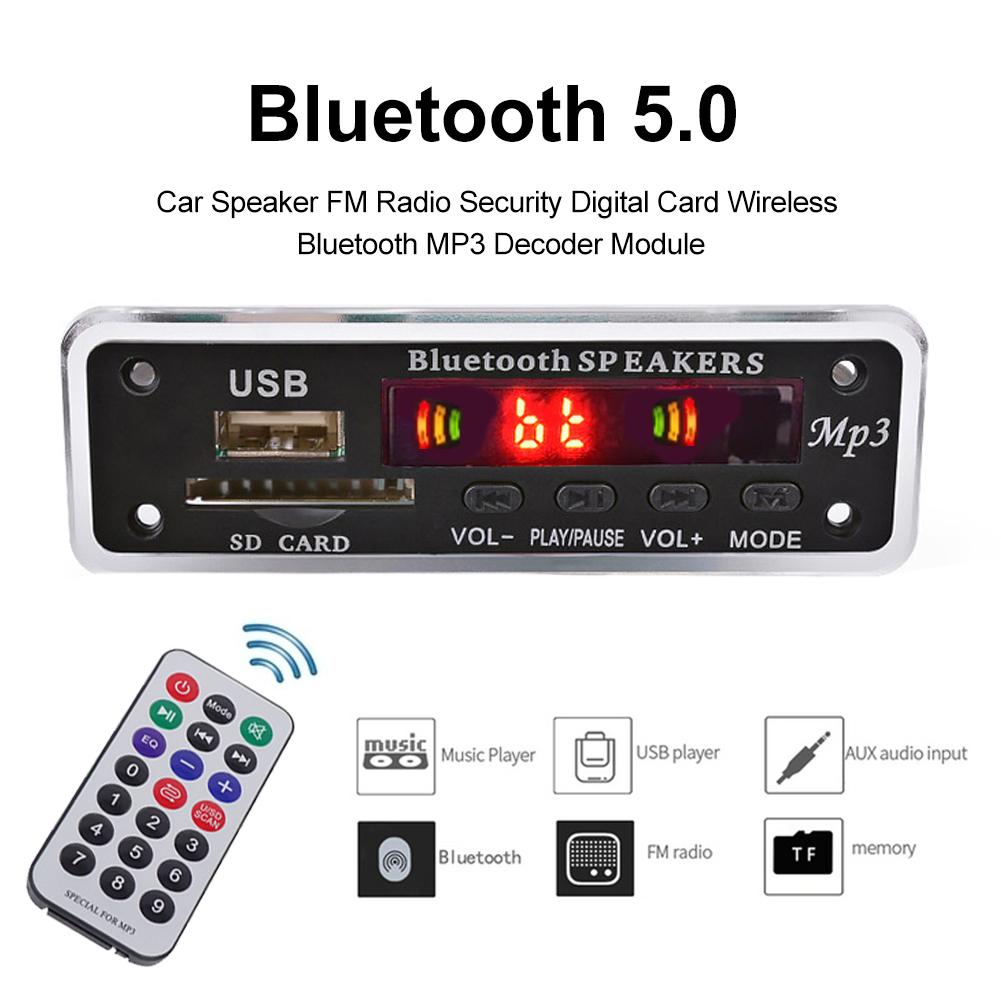 Car Speaker FM Radio Security Digital Card Wireless Bluetooth MP3 Decoder Module