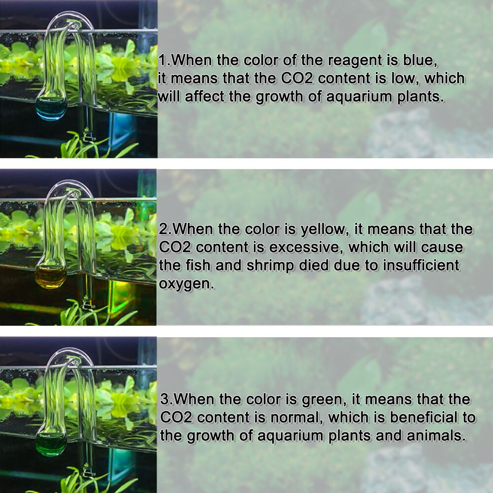 Akvarium u-formad  co2 diffusa glasruta transparent monitor  co2 indikator hängande akvarium för planterad