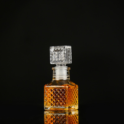 Botella vacía pequeña de Whisky, botella de vino de 50ml, Mini botellas de licor de Alcohol de vidrio con tapa de rosca: Negro