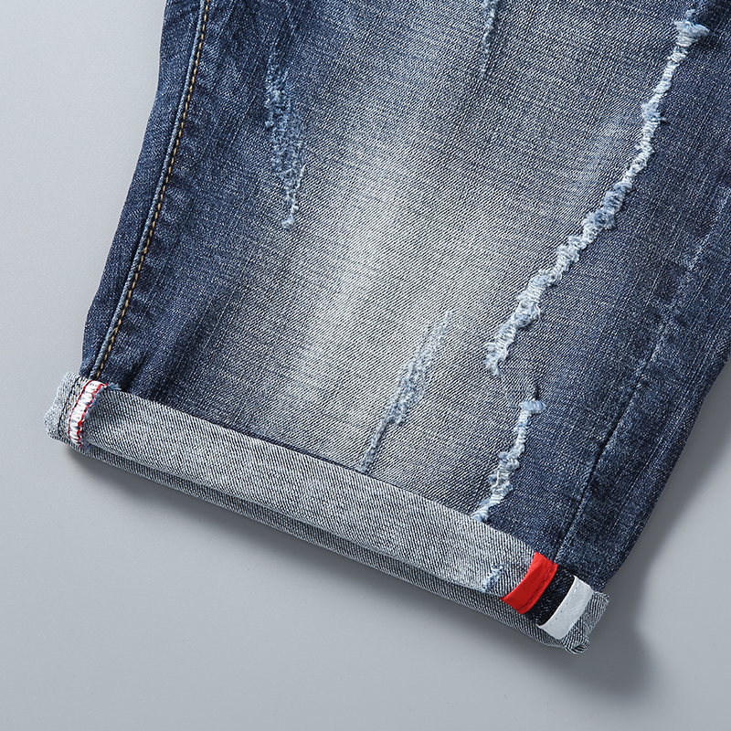 Menn revet korte jeans rett 98%  bomullsshorts jean herre denim merke klær pluss størrelse 28-40