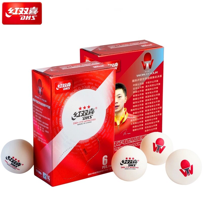 Dhs ténis de mesa ittf world visite t. t. Bola de 3 estrelas abs d40 + alta qualidade de plástico poli pingue-pongue, bolas de mesa