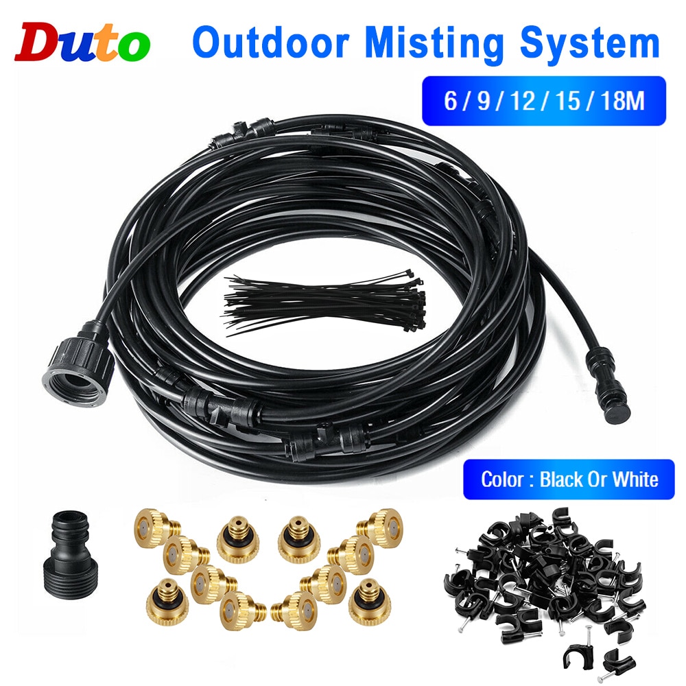 6/9/12/15/18m Outdoor misting Cooling system Patio Misting System Fan Cooler Water Mist Gardenhouse Spray fog misting system