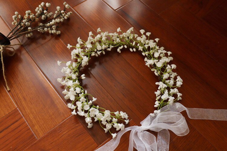 Couronne de gypsophile blanche accessoires de tête de mariée