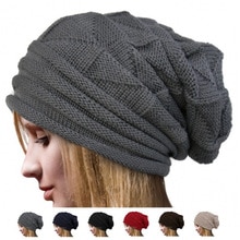 Mænd kvinder hue hue strik skihue vinter varm løs uldhue kvinde mandlige skullies elastiske baggy hæklede kasketter