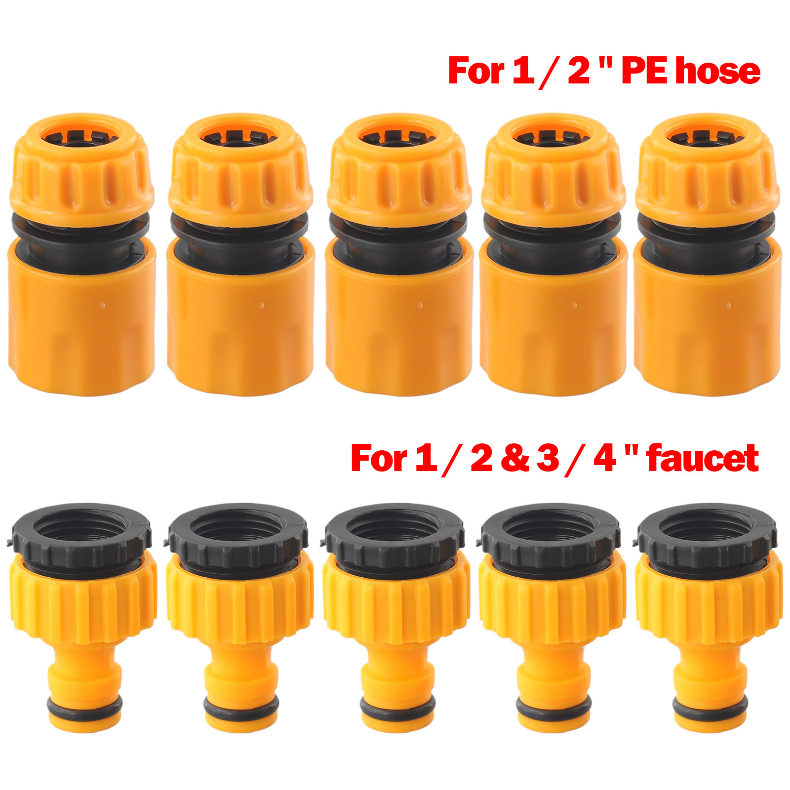 10 Stuks Slang Kraan Snelkoppeling 3/4 & 1/2 Inch Graden Slang Waterkraan Schroefdraad Connector Kraan Adapter Voor tuinirrigatie