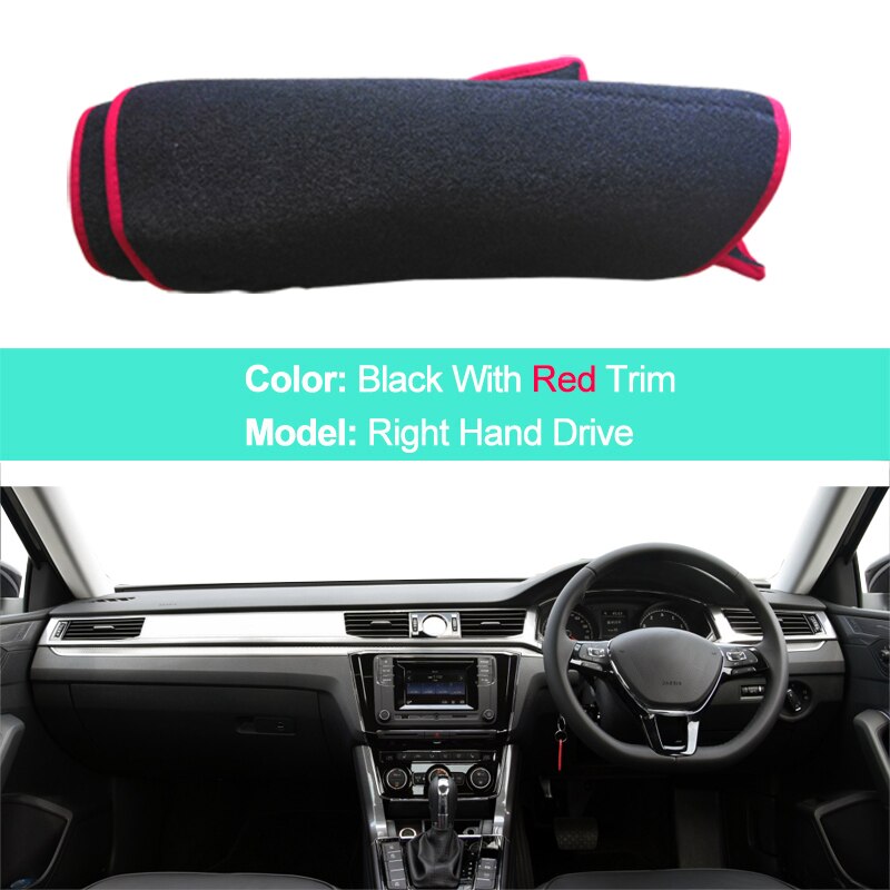 Dla Volkswagen VW PASSAT 2016 2017 2018 2019 2020 B8 nowy 2 warstwa samochodu wnętrze deska rozdzielcza pokrywa mata na deskę rozdzielczą dywan parasol przeciwsłoneczny peleryna Podkładka: RHD czerwony
