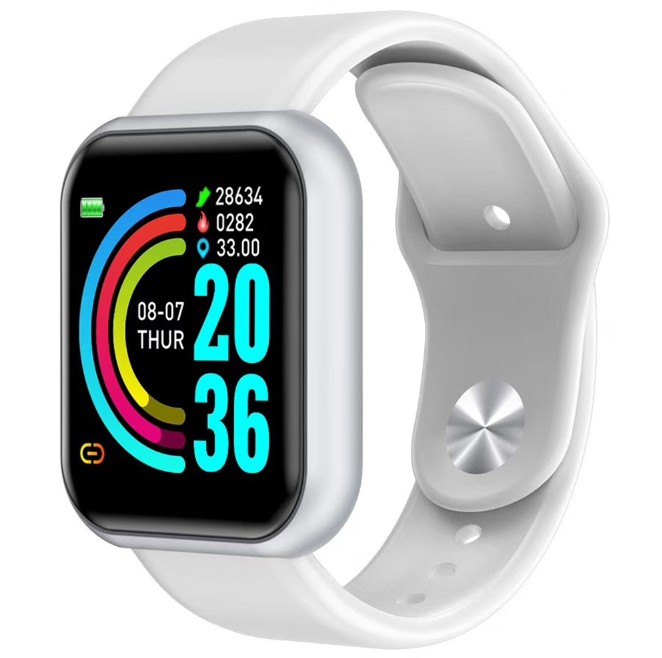 Montre intelligente femmes hommes couleur écran Bluetooth Smartwatch sport Fitness Tracker podomètre fréquence cardiaque tensiomètre: WHITE