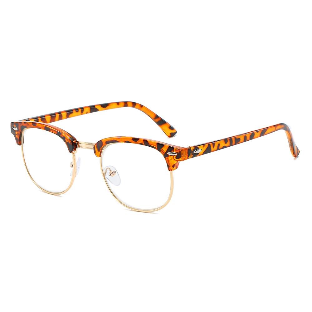 Vintage Semi-Rimless Anti Blue Rays Computer Glasses Men Blue Light Gaming Glasses Protection Clear Lens Glasses Oculos