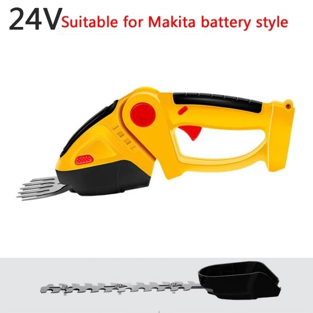 24V Elektrische Heggenschaar 2 In 1 Grastrimmer Huishoudelijke Grasmaaier Tuinbush Schaar Bijpassende Met Makita-Batterijen: Black