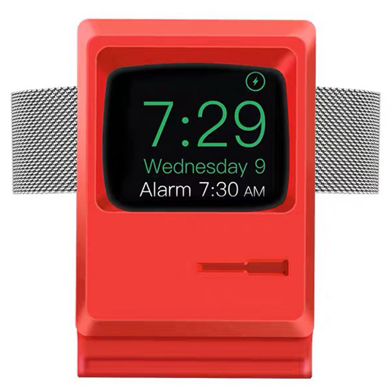 Retro Siliconen Charger Stand Houder Station Dock Voor Apple Horloge Serie 7 6 5 4 Se Iwatch Opladen Ondersteuning Beugel cradle Minions: Red