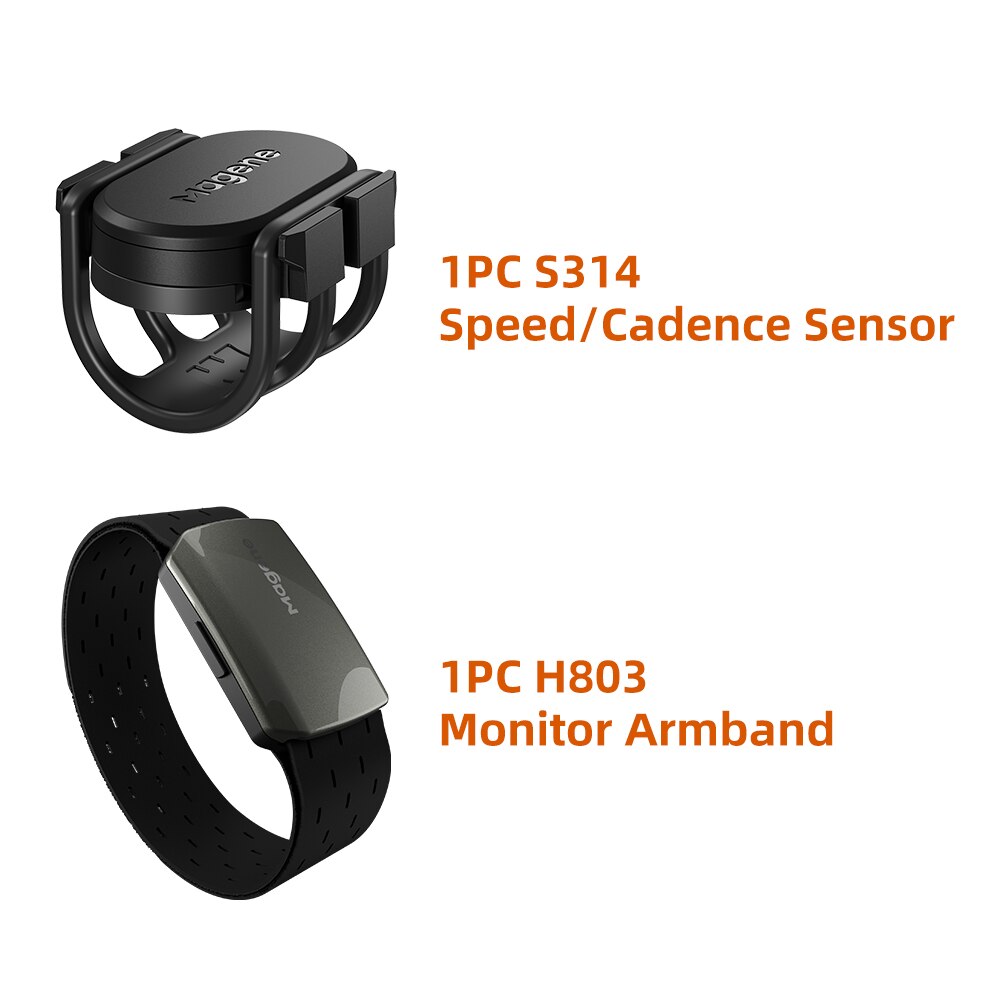 Magene S3 + Sensor de cadencia de velocidad ANT Bluetooth ordenador velocímetro Sensor Dual accesorios de bicicleta compatibles con WahooOnelap Zwift: Transparente