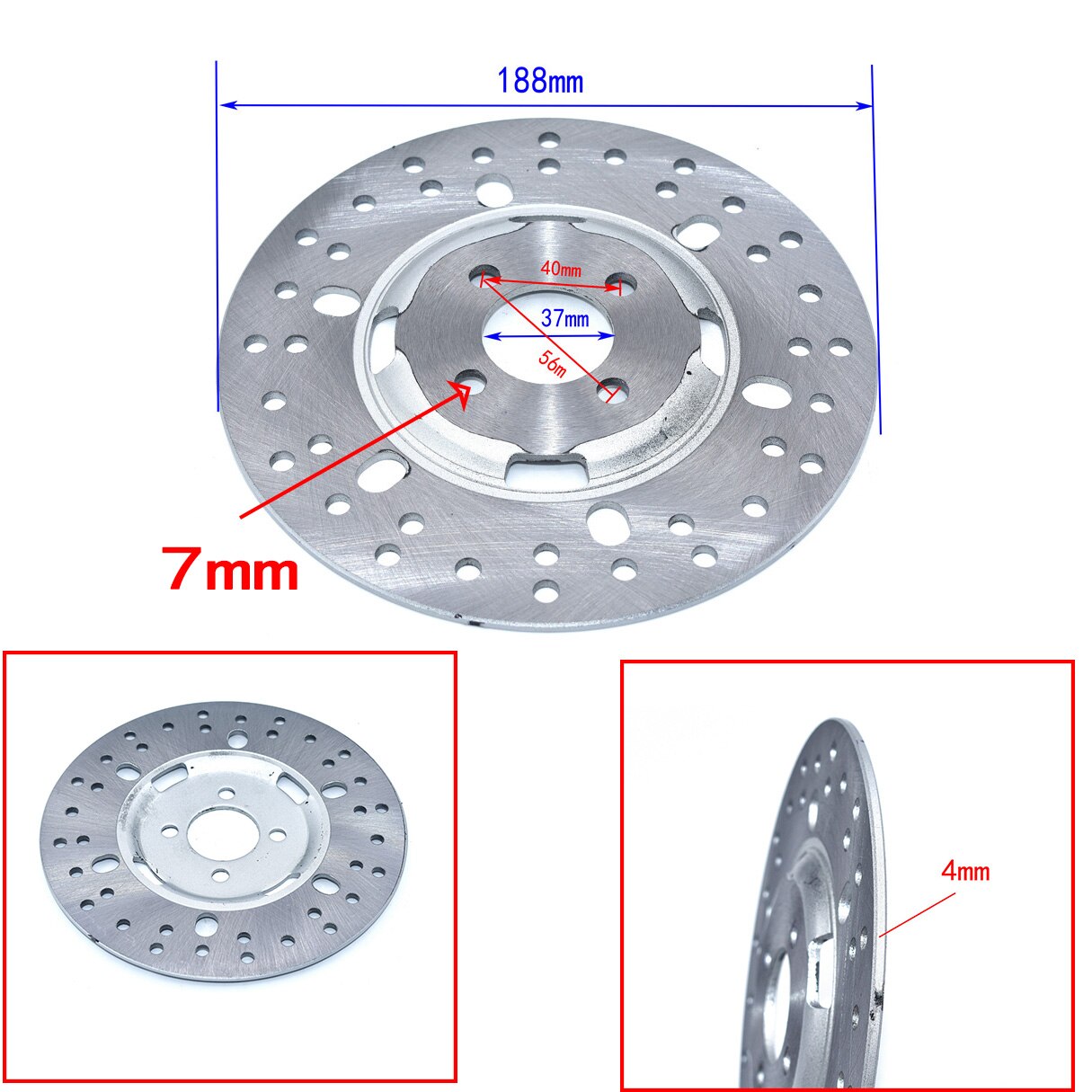 Voor Achter Remschijf Rotor 108 130 158 170 180 190Mm Voor 125cc 150cc 200cc 250cc Quad Pit Dirt bike Atv Utv: M