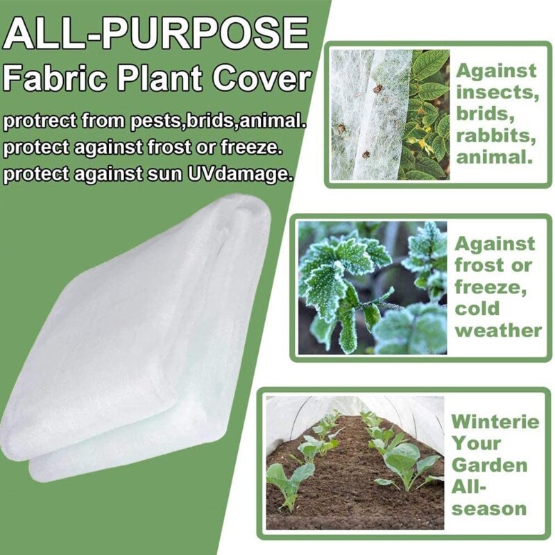 Plant Covers Row Cover Garden Fabric Frost Cloth Blanket for Raised Beds Outdoor Vegetable Winter Protection Accessories