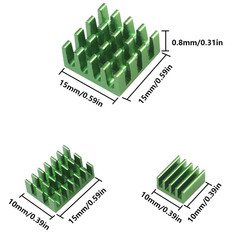12pcs Raspberry Pi 4B Heat Sink Set For Raspberry Pi 4B Aluminum Radiator Cooling Kit Cooler For Raspberry Pi 4B Heatsink