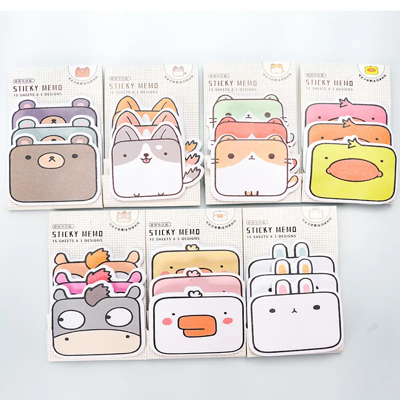 45Sheets Kawaii Paper Sticky Notes Notepad Memo Pads Sticky Notes School Stationery Stickers Posted it Sticky Note Pads