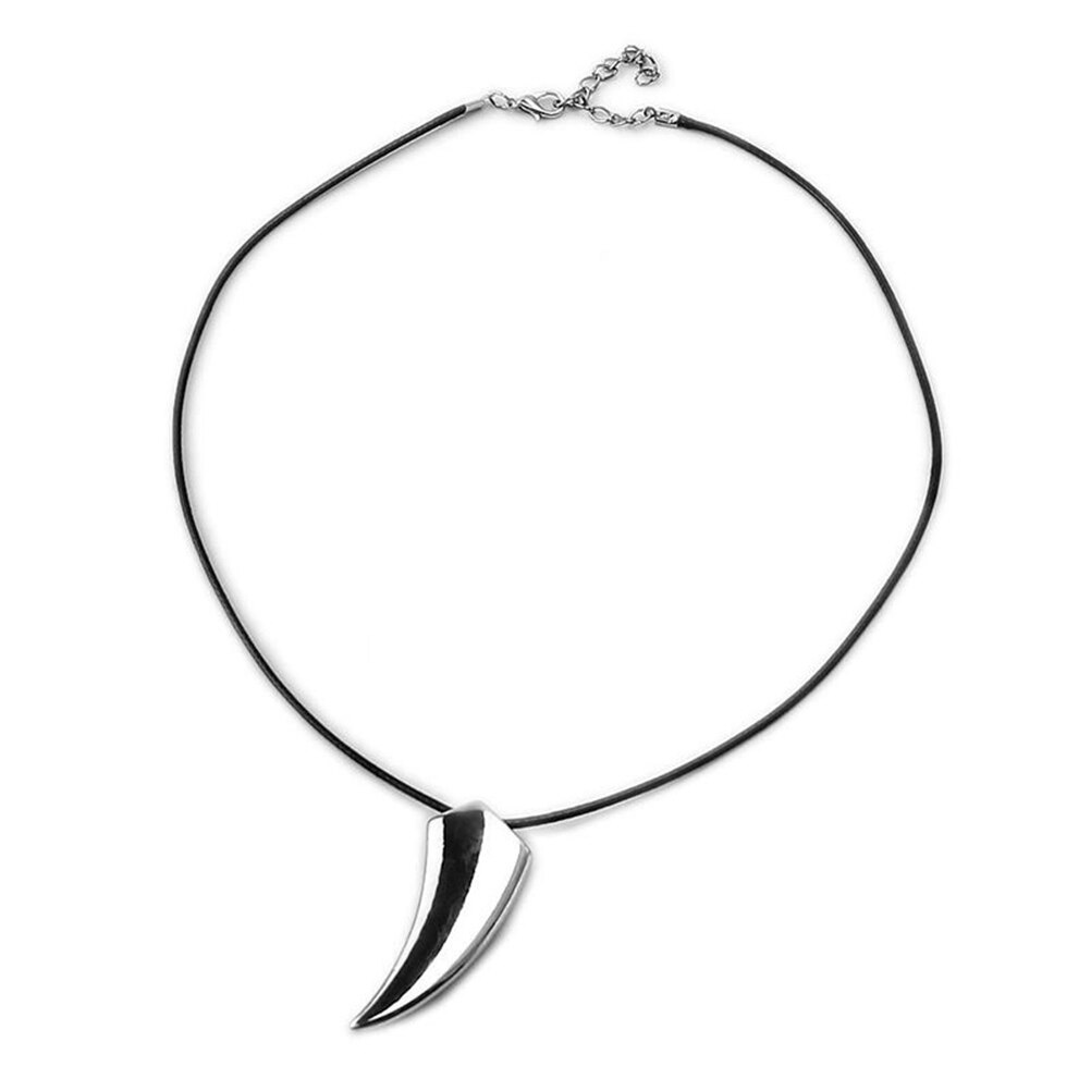 Luxury Men's Animal Pendant Necklace Stainless Steel Wolf Tooth Pendant Necklaces Leather Chain Pendant Necklace MEN