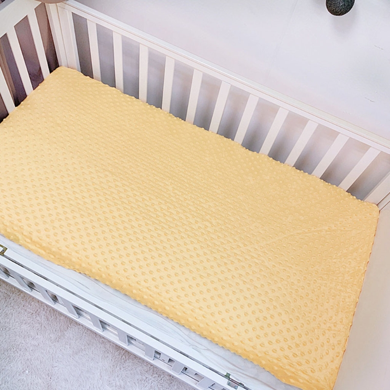 1 Pc Baby Hoeslaken Pasgeboren Katoen Zachte Wieg Laken Kinderen Bubble Matras Cover Protector Effen Kleur Cot Pad cover: YELLOW