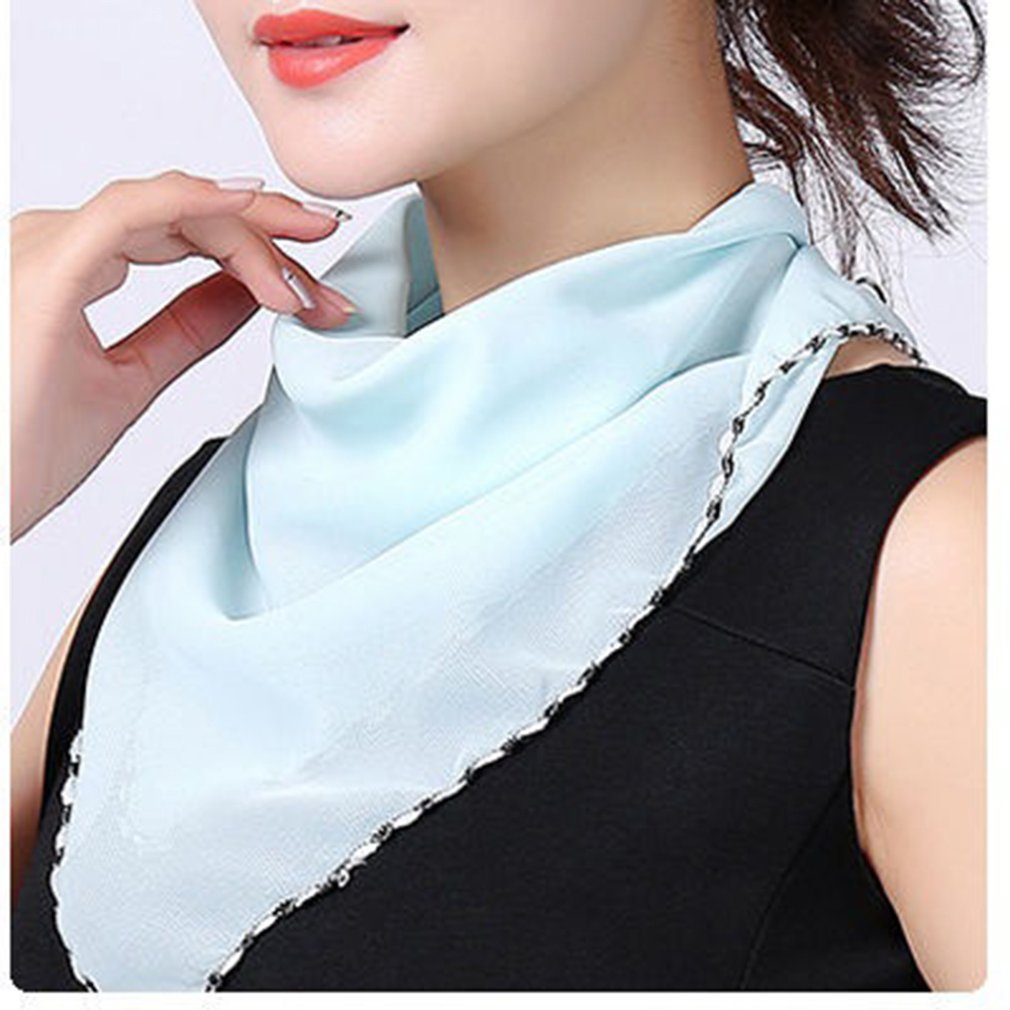 Summer Women Face Mask Neck Protection and Face Protection Sun Veil Scarves Chiffon Mounting Ear Adjustable Tightness Mask