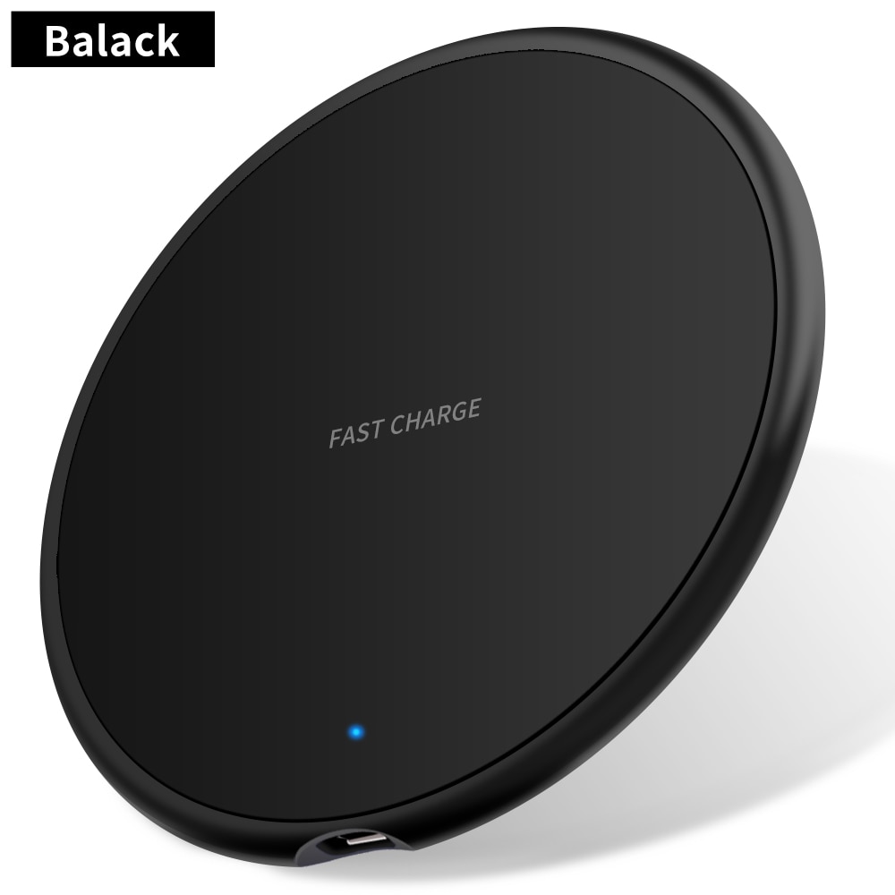 10w trådlös laddare för samsung galaxy  s20 s10 note 10 snabb qi laddare trådlös laddningsplatta för iphone 11 pro x xs max 8 plus: Svart laddare