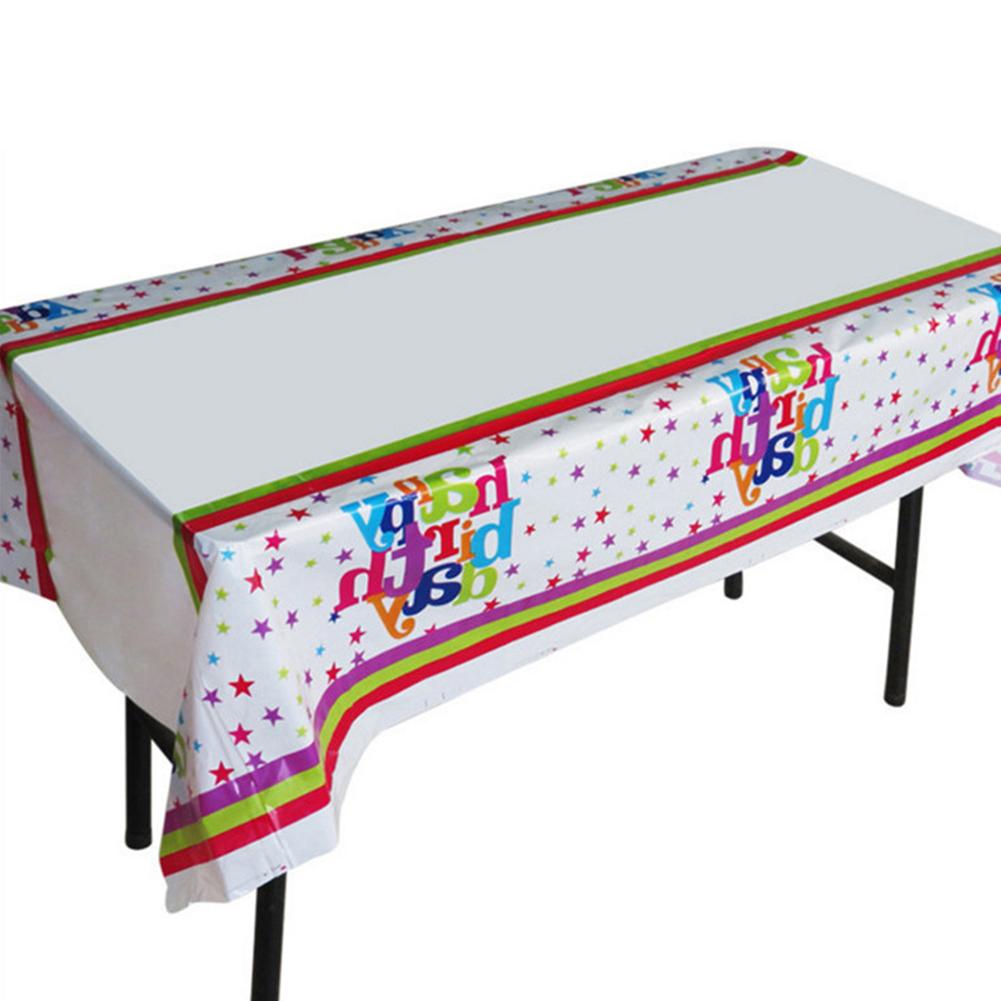 180*108 Cm Wegwerp Tafelkleed Voor Verjaardagsfeestje Vrolijk Kerst Tafelkleed Rechthoek Gedrukt Cartoon Party Tafel Levert