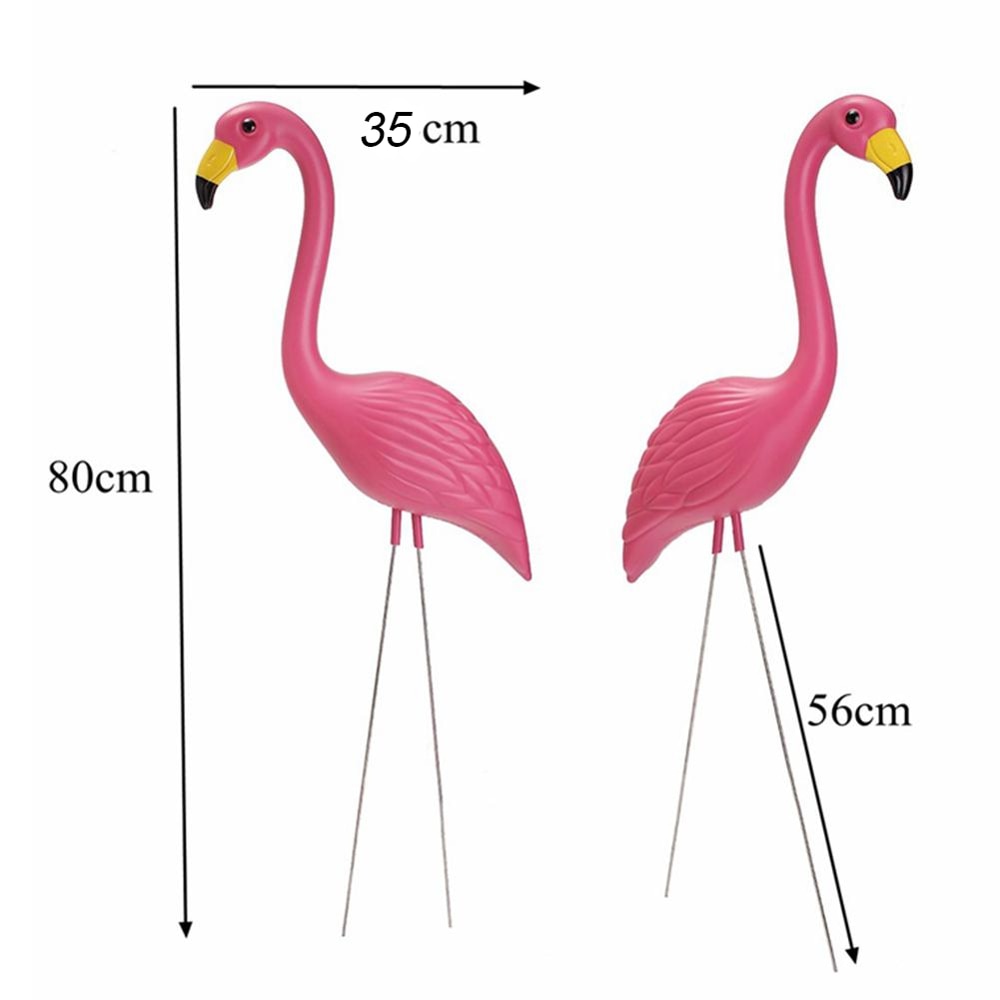 2Pcs Plastic Simulation Flamingo Garden Decoration Flamingo Head-Up Models Home Yard Garden Lawn Art Ornaments Wedding Ceremony