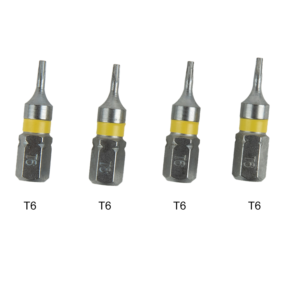 4 Stuks 25 Mm Magnetische Torx Schroevendraaier Bits Set Elektrische Schroevendraaier Hoofd T6/T8/T9/T10/T15/T20/T25/T27/T30/T35/T40 Schroevendraaier Bit