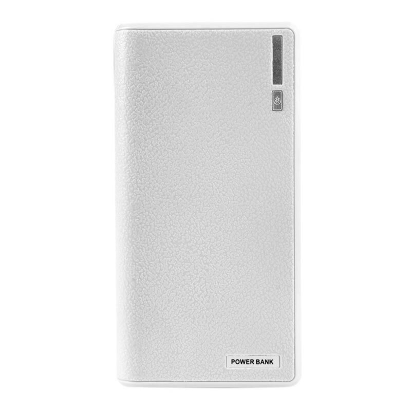 1 PC Dual USB Power Bank 6x18650 custodia esterna per caricabatterie per telefono: WHITE