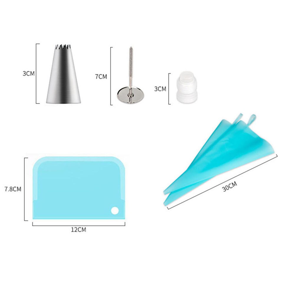 32 Piece Cake Decorating Supplies Tips Kits Stainless Steel Baking Icing Tips Nozzle with Pastry Bags