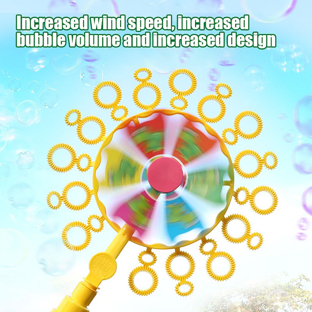 Windmolen Bubble Blower Stok Leuk Voor Outdoor Play & Verjaardag Met 70 Ml Vloeibare