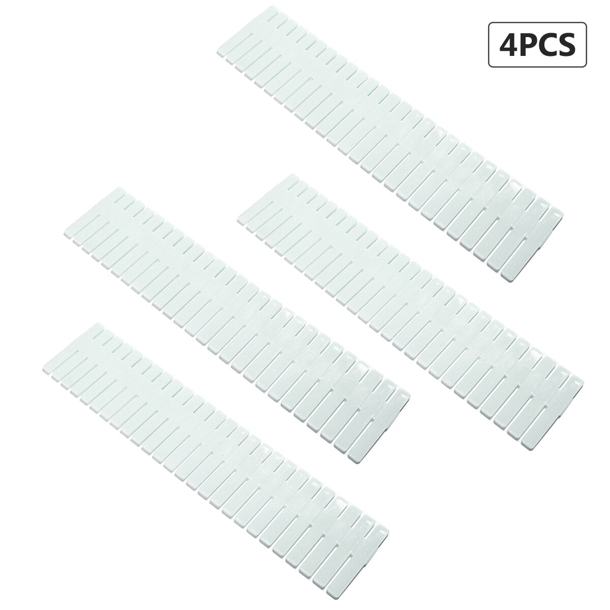 4PCS Adjustable Wardrobe Drawer Divider Storage Clapboard For Ties Sock Bra Underwear Organizer Cabinet Storage Dividers: Green 4PCS