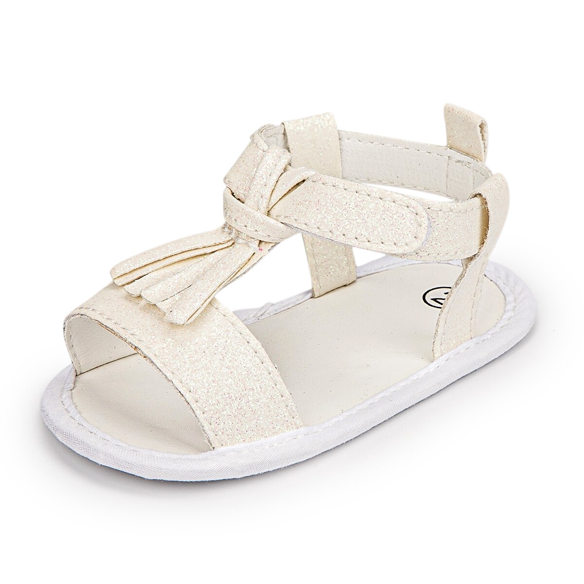 KIDSUN Neue Baby Mädchen Sadals Junge alias Bling Schuhe Baumwolle Anti-rutsch Sommer Prinzessin Erste Wanderer: Weiß / 0-6 Monate