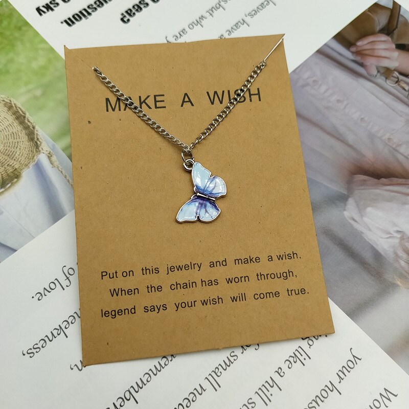 Women Necklace Blue Purple Color Pendant Popular Neck Jewelry For Friend Delicated Necklace: SG