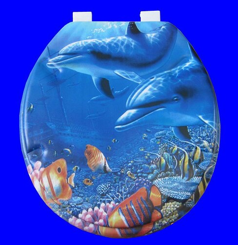 toilet lid soft toilet seat warm toilet seat cover set sea world sponge 17&quot; toilet seat: Default Title