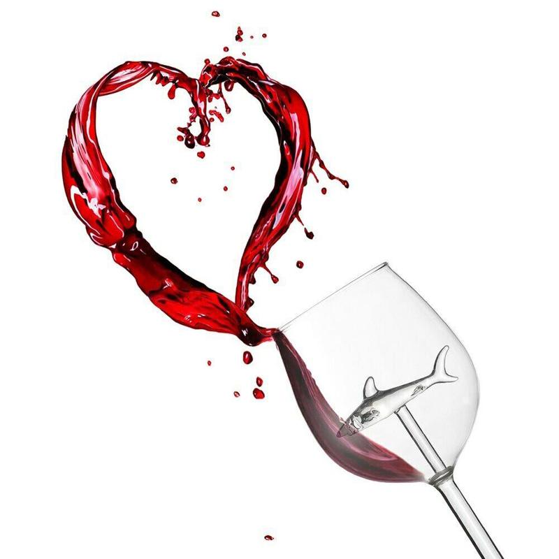 Shark Red Wine Cup High Heel Glass Cup For Wine Drinks Romantic Shark Style Red Wine Cup Party Decoration
