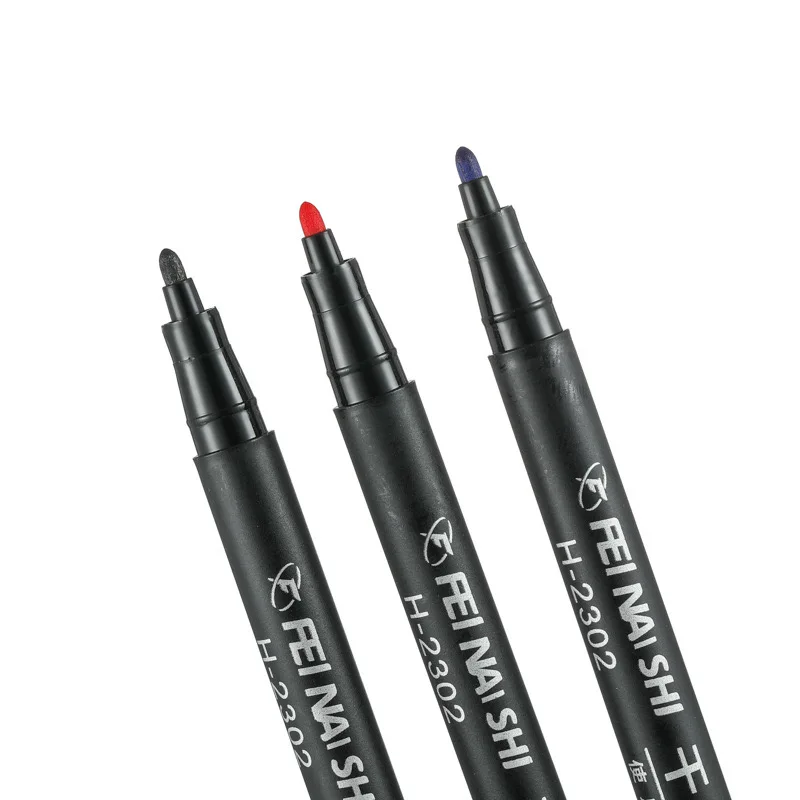 12Pcs Erasable Whiteboard Pen 0.5/1.0mm Fine Point Black/Blue/Red Ink Blackboard Marker School Office Art Writing Stationery