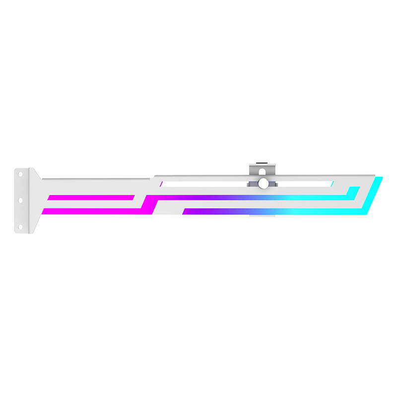 Power Train Z-X6 Temperature display Graphics Card Bracket 5V 3PIN ARGB AURA SYNC Graphics Card VGA Holder Height Adjustable: Blue